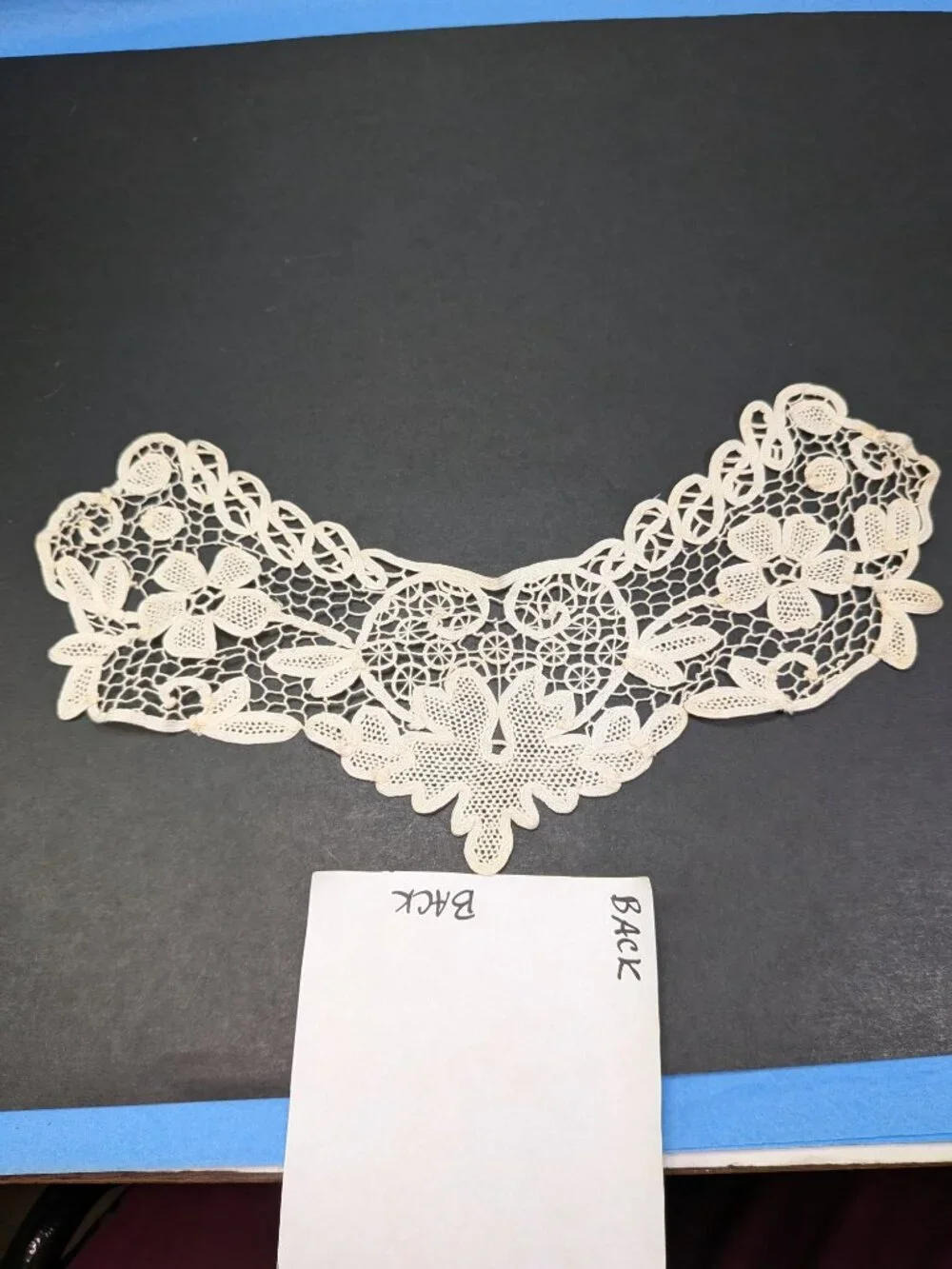 Vintage White Lace Statement Collar 1 Piece Pointed Leaf Motif for Elven Cosplay